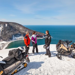 Snowmobilers in Mont-Saint-Pierre