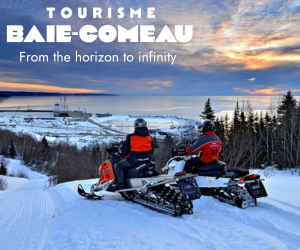 Snowmobilers in Baie-Comeau